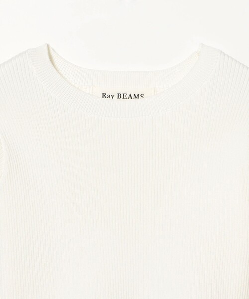 Ray BEAMS（レイビームス）の「リブ ギャザー キリカエ クルーネック トップス（ニット/セーター・レディース・ブラック/オフホワイト・ONE SIZE）」の17枚目の写真