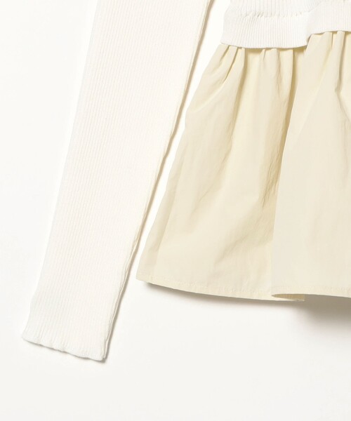 Ray BEAMS（レイビームス）の「リブ ギャザー キリカエ クルーネック トップス（ニット/セーター・レディース・ブラック/オフホワイト・ONE SIZE）」の18枚目の写真