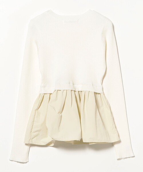 Ray BEAMS（レイビームス）の「リブ ギャザー キリカエ クルーネック トップス（ニット/セーター・レディース・ブラック/オフホワイト・ONE SIZE）」の19枚目の写真