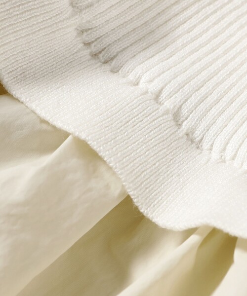 Ray BEAMS（レイビームス）の「リブ ギャザー キリカエ クルーネック トップス（ニット/セーター・レディース・ブラック/オフホワイト・ONE SIZE）」の20枚目の写真