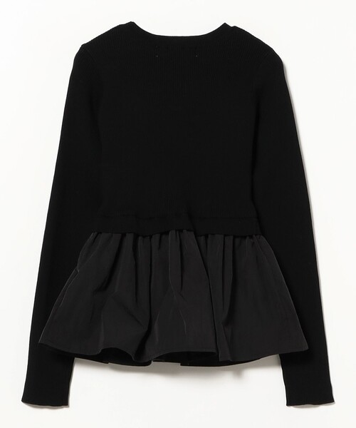 Ray BEAMS（レイビームス）の「リブ ギャザー キリカエ クルーネック トップス（ニット/セーター・レディース・ブラック/オフホワイト・ONE SIZE）」の22枚目の写真