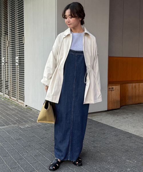 SLOBE IENA(スローブイエナ)の「LEDENIM ナローフレアデニムジャンパースカート(ワンピース・レディース・ブラック/ネイビー・36/38)」の15枚目の写真