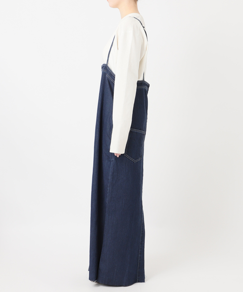 SLOBE IENA(スローブイエナ)の「LEDENIM ナローフレアデニムジャンパースカート(ワンピース・レディース・ブラック/ネイビー・36/38)」の19枚目の写真