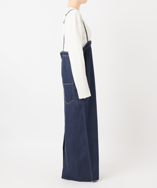 SLOBE IENA(スローブイエナ)の「LEDENIM ナローフレアデニムジャンパースカート(ワンピース・レディース・ブラック/ネイビー・36/38)」の20枚目の写真