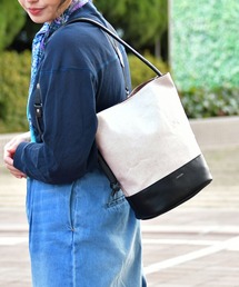 バッグ レザーキャンバストミーバケツ