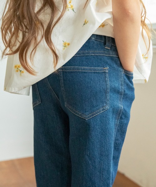 BRANSHES（ブランシェス）の「裾フリンジフレアデニムパンツ（デニムパンツ・キッズ・ネイビー/チャコールグレー/ブルー・150/130/110/100/90/140/120）」の9枚目の写真