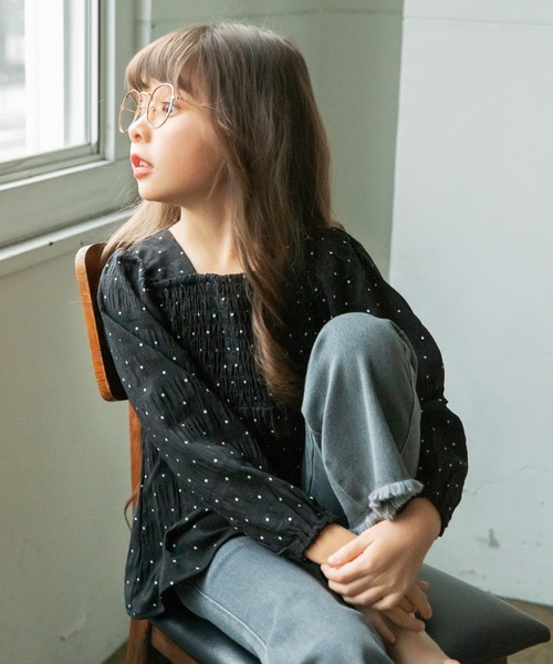 BRANSHES（ブランシェス）の「裾フリンジフレアデニムパンツ（デニムパンツ・キッズ・ネイビー/チャコールグレー/ブルー・150/130/110/100/90/140/120）」の11枚目の写真