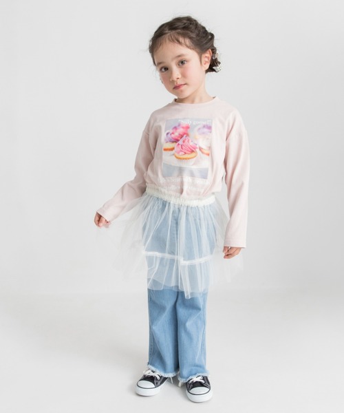 BRANSHES（ブランシェス）の「裾フリンジフレアデニムパンツ（デニムパンツ・キッズ・ネイビー/チャコールグレー/ブルー・150/130/110/100/90/140/120）」の15枚目の写真