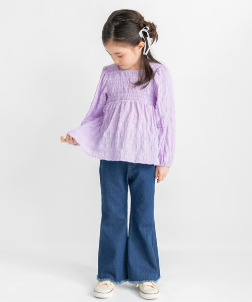 BRANSHES（ブランシェス）の「裾フリンジフレアデニムパンツ（デニムパンツ・キッズ・ネイビー/チャコールグレー/ブルー・150/130/110/100/90/140/120）」の20枚目の写真