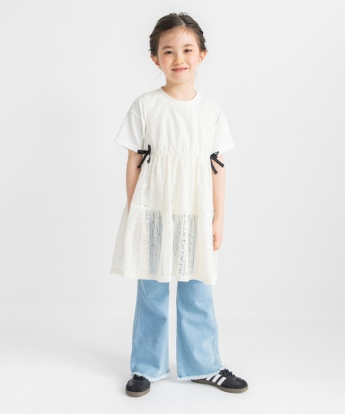 BRANSHES（ブランシェス）の「裾フリンジフレアデニムパンツ（デニムパンツ・キッズ・ネイビー/チャコールグレー/ブルー・150/130/110/100/90/140/120）」の17枚目の写真