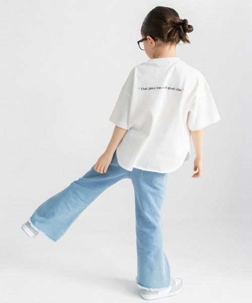 BRANSHES（ブランシェス）の「裾フリンジフレアデニムパンツ（デニムパンツ・キッズ・ネイビー/チャコールグレー/ブルー・150/130/110/100/90/140/120）」の19枚目の写真