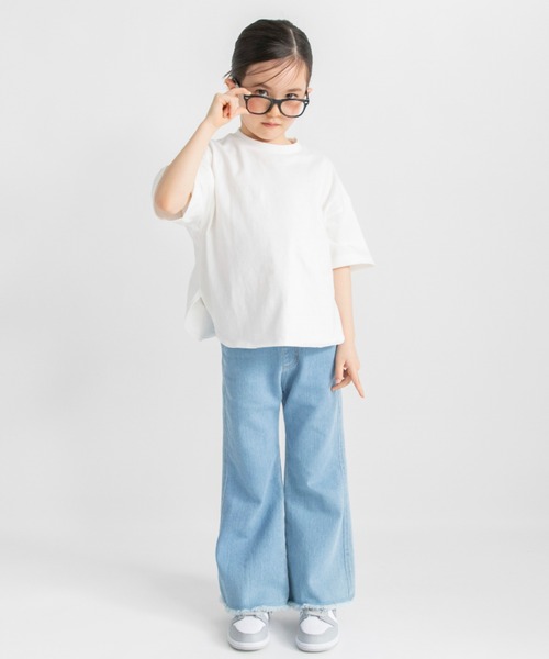 BRANSHES（ブランシェス）の「裾フリンジフレアデニムパンツ（デニムパンツ・キッズ・ネイビー/チャコールグレー/ブルー・150/130/110/100/90/140/120）」の18枚目の写真