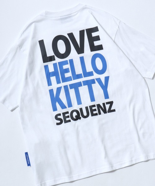 sanrio(サンリオ)の「HELLO KITTY LOVE SEQUENZ TEE/ハローキティ エンジェルプリント ハートラインストーンTシャツ/ピチT・ビッグシルエット(Tシャツ/カットソー・レディース・ブラック/ホワイト・S/M/L)」の6枚目の写真