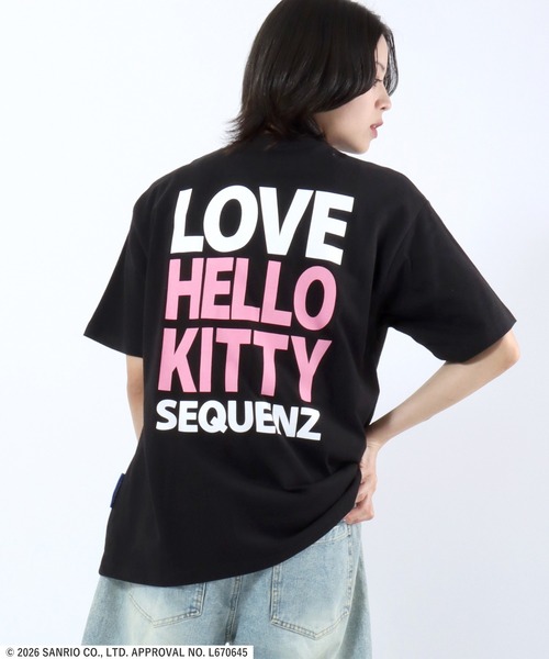sanrio(サンリオ)の「HELLO KITTY LOVE SEQUENZ TEE/ハローキティ エンジェルプリント ハートラインストーンTシャツ/ピチT・ビッグシルエット(Tシャツ/カットソー・レディース・ブラック/ホワイト・S/M/L)」の14枚目の写真