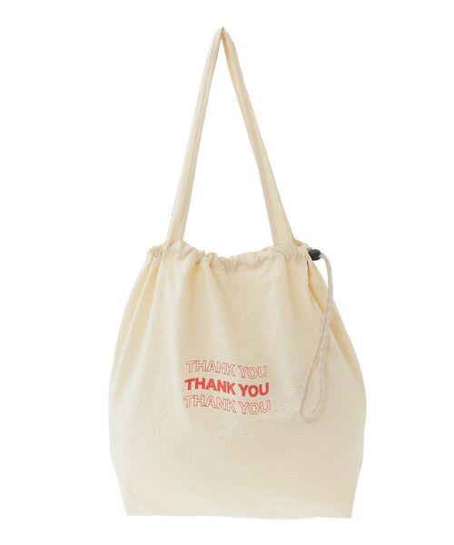 Green　Parks（グリーンパークス）の「ドロストトートバッグ（トートバッグ・レディース・イエロー/カーキ/アイボリー/ブルー・FREE）」の2枚目の写真