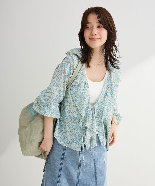 Green　Parks（グリーンパークス）の「ドロストトートバッグ（トートバッグ・レディース・イエロー/カーキ/アイボリー/ブルー・FREE）」の7枚目の写真