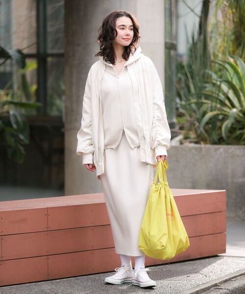 Green　Parks（グリーンパークス）の「ドロストトートバッグ（トートバッグ・レディース・イエロー/カーキ/アイボリー/ブルー・FREE）」の8枚目の写真