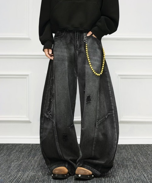 NEW GENTLEMAN(ニュージェントルマン)の「アマンダデニム ワイドバギー バルーンパンツ(デニムパンツ・メンズ・ブラック・M/S/L)」の9枚目の写真