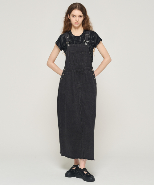 CARGOBROS FOR WOMAN(カーゴブロスフォーウィメン)の「ワークデニムオーバーロールワンピース(ブラック)(サロペット/オーバーオール・レディース・その他・FREE)」の1枚目の写真