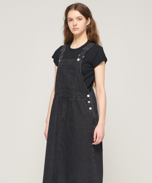 CARGOBROS FOR WOMAN(カーゴブロスフォーウィメン)の「ワークデニムオーバーロールワンピース(ブラック)(サロペット/オーバーオール・レディース・その他・FREE)」の3枚目の写真