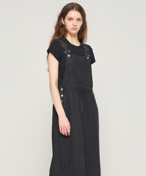 CARGOBROS FOR WOMAN(カーゴブロスフォーウィメン)の「ワークデニムオーバーロールワンピース(ブラック)(サロペット/オーバーオール・レディース・その他・FREE)」の4枚目の写真