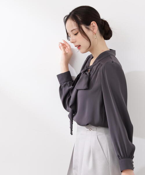 PROPORTION BODY DRESSING(プロポーションボディドレッシング)の「<ウォッシャブル>ラッフルリボンブラウス / 1216110001(シャツ/ブラウス・レディース・ダークグレー/ピンク/ホワイト系その他・MEDIUM/SMALL)」の21枚目の写真