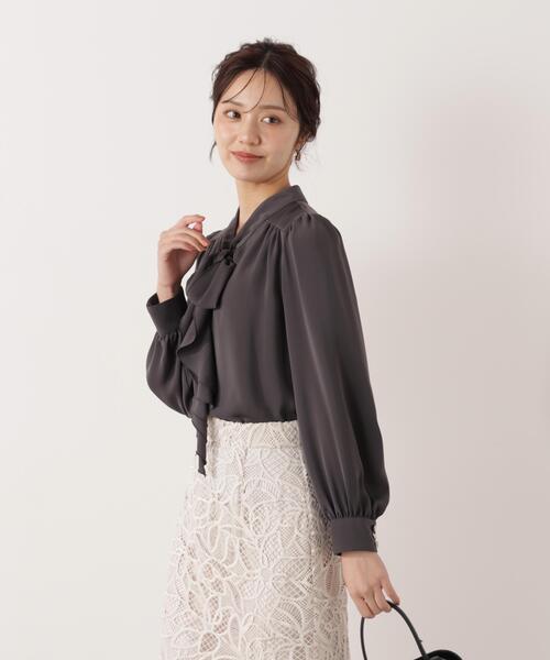 PROPORTION BODY DRESSING(プロポーションボディドレッシング)の「<ウォッシャブル>ラッフルリボンブラウス / 1216110001(シャツ/ブラウス・レディース・ダークグレー/ピンク/ホワイト系その他・MEDIUM/SMALL)」の8枚目の写真