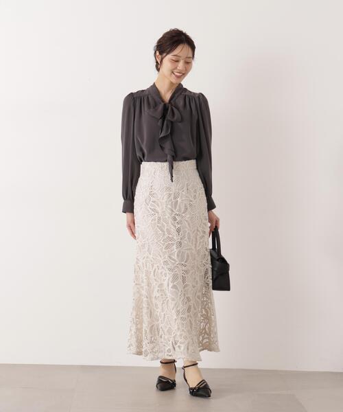 PROPORTION BODY DRESSING(プロポーションボディドレッシング)の「<ウォッシャブル>ラッフルリボンブラウス / 1216110001(シャツ/ブラウス・レディース・ダークグレー/ピンク/ホワイト系その他・MEDIUM/SMALL)」の20枚目の写真