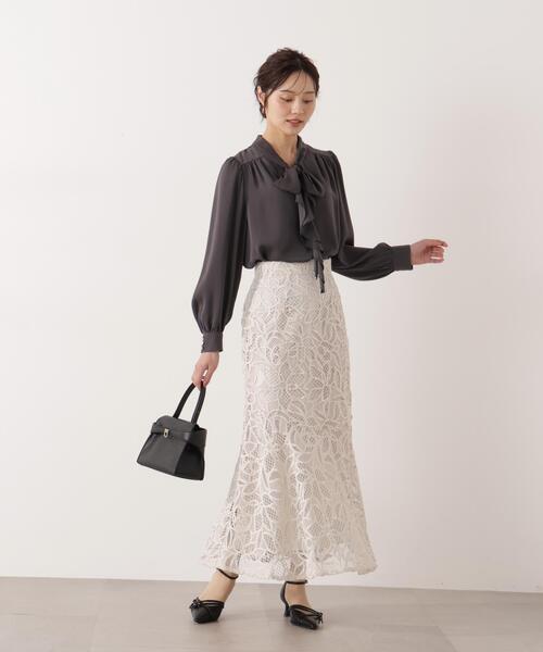 PROPORTION BODY DRESSING(プロポーションボディドレッシング)の「<ウォッシャブル>ラッフルリボンブラウス / 1216110001(シャツ/ブラウス・レディース・ダークグレー/ピンク/ホワイト系その他・MEDIUM/SMALL)」の21枚目の写真