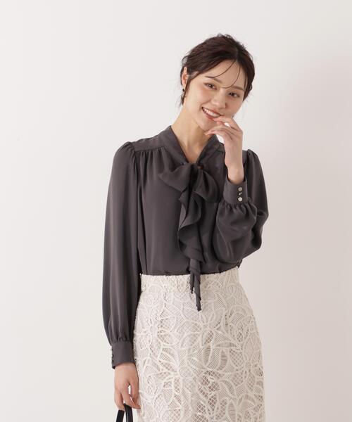 PROPORTION BODY DRESSING(プロポーションボディドレッシング)の「<ウォッシャブル>ラッフルリボンブラウス / 1216110001(シャツ/ブラウス・レディース・ダークグレー/ピンク/ホワイト系その他・MEDIUM/SMALL)」の22枚目の写真