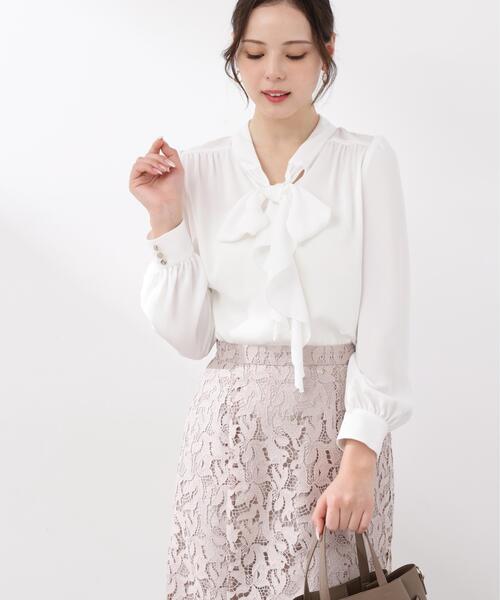 PROPORTION BODY DRESSING(プロポーションボディドレッシング)の「<ウォッシャブル>ラッフルリボンブラウス / 1216110001(シャツ/ブラウス・レディース・ダークグレー/ピンク/ホワイト系その他・MEDIUM/SMALL)」の16枚目の写真