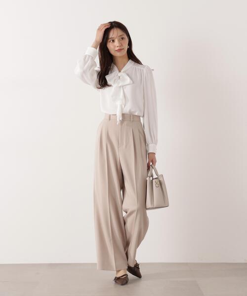 PROPORTION BODY DRESSING(プロポーションボディドレッシング)の「<ウォッシャブル>ラッフルリボンブラウス / 1216110001(シャツ/ブラウス・レディース・ダークグレー/ピンク/ホワイト系その他・MEDIUM/SMALL)」の7枚目の写真
