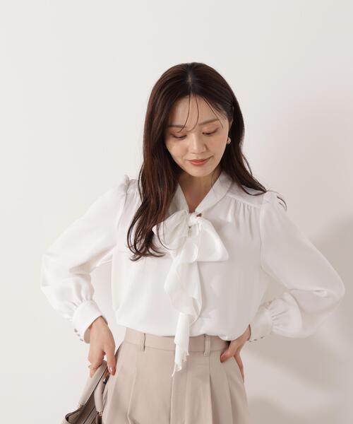 PROPORTION BODY DRESSING(プロポーションボディドレッシング)の「<ウォッシャブル>ラッフルリボンブラウス / 1216110001(シャツ/ブラウス・レディース・ダークグレー/ピンク/ホワイト系その他・MEDIUM/SMALL)」の8枚目の写真