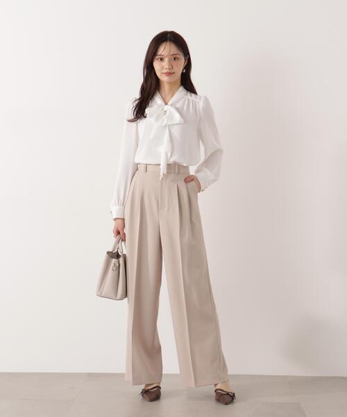 PROPORTION BODY DRESSING(プロポーションボディドレッシング)の「<ウォッシャブル>ラッフルリボンブラウス / 1216110001(シャツ/ブラウス・レディース・ダークグレー/ピンク/ホワイト系その他・MEDIUM/SMALL)」の9枚目の写真