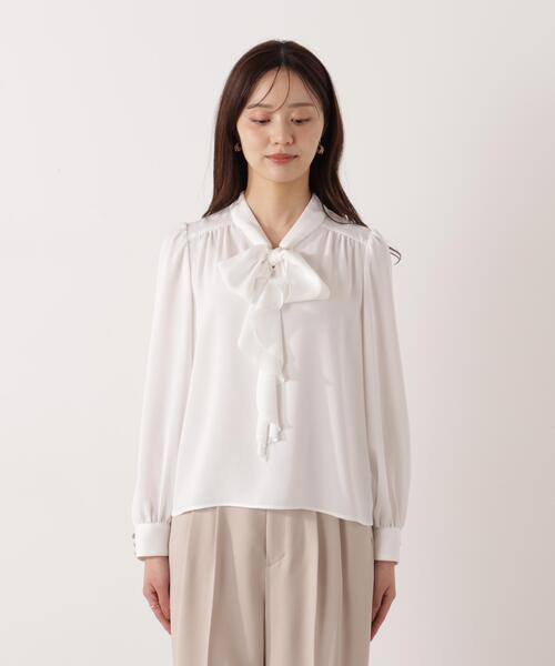 PROPORTION BODY DRESSING(プロポーションボディドレッシング)の「<ウォッシャブル>ラッフルリボンブラウス / 1216110001(シャツ/ブラウス・レディース・ダークグレー/ピンク/ホワイト系その他・MEDIUM/SMALL)」の10枚目の写真