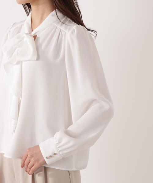 PROPORTION BODY DRESSING(プロポーションボディドレッシング)の「<ウォッシャブル>ラッフルリボンブラウス / 1216110001(シャツ/ブラウス・レディース・ダークグレー/ピンク/ホワイト系その他・MEDIUM/SMALL)」の15枚目の写真