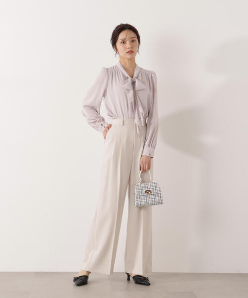 PROPORTION BODY DRESSING(プロポーションボディドレッシング)の「<ウォッシャブル>ラッフルリボンブラウス / 1216110001(シャツ/ブラウス・レディース・ダークグレー/ピンク/ホワイト系その他・MEDIUM/SMALL)」の13枚目の写真