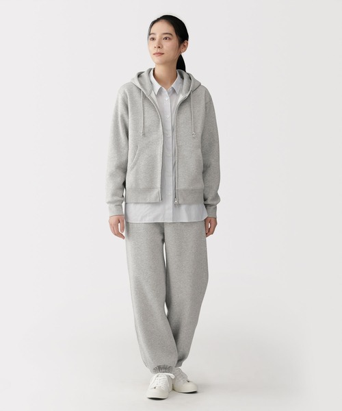 無印良品（ムジルシリョウヒン）の「婦人　スウェットフルジップパーカ（パーカー・レディース・ブラック/オフホワイト/グレー/ダークグレー・S/M/L/XL）」の9枚目の写真