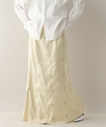 RAGEBLUE | フラワー刺繍サテンロングスカート(スカート)