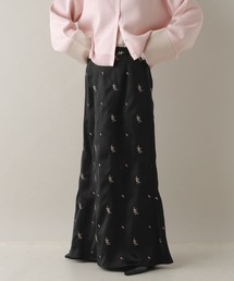 RAGEBLUE | フラワー刺繍サテンロングスカート(スカート)