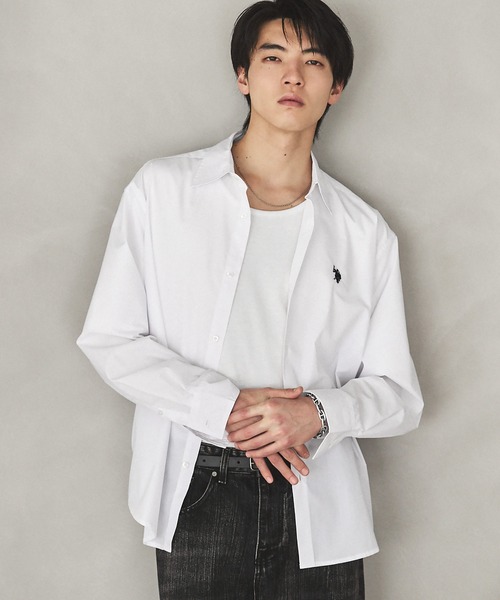 U.S. POLO ASSN.（ユーエスポロアッスン）の「U.S. POLO ASSN. ワンポイント刺繍ブロードレギュラーカラーシャツ（シャツ/ブラウス・メンズ・ホワイト/チャコール/ブルー・S/M/L）」の6枚目の写真