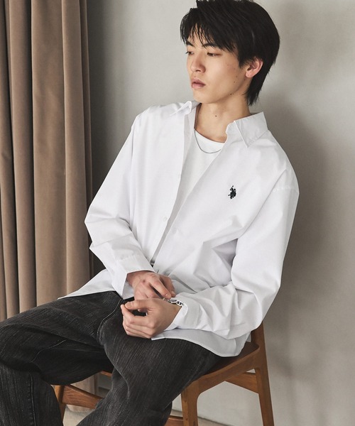 U.S. POLO ASSN.（ユーエスポロアッスン）の「U.S. POLO ASSN. ワンポイント刺繍ブロードレギュラーカラーシャツ（シャツ/ブラウス・メンズ・ホワイト/チャコール/ブルー・S/M/L）」の7枚目の写真