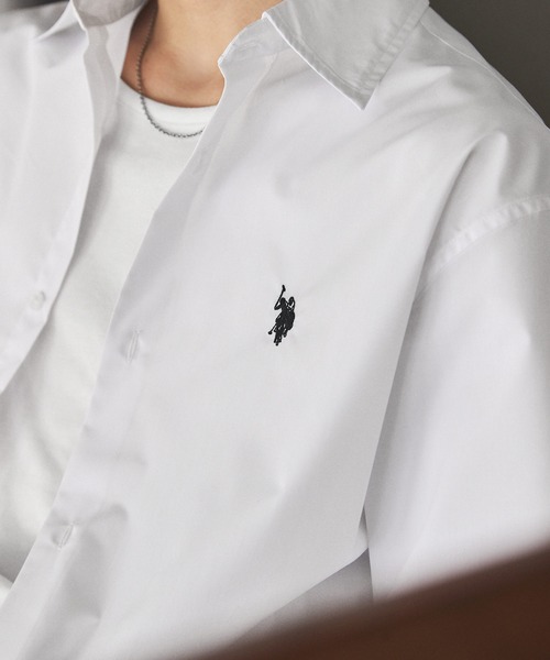 U.S. POLO ASSN.（ユーエスポロアッスン）の「U.S. POLO ASSN. ワンポイント刺繍ブロードレギュラーカラーシャツ（シャツ/ブラウス・メンズ・ホワイト/チャコール/ブルー・S/M/L）」の8枚目の写真