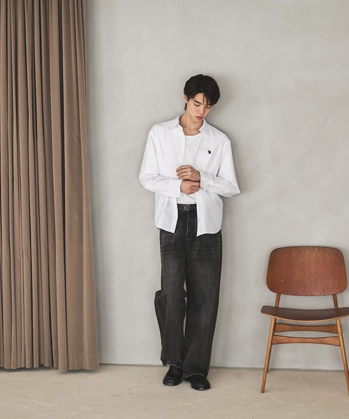 U.S. POLO ASSN.（ユーエスポロアッスン）の「U.S. POLO ASSN. ワンポイント刺繍ブロードレギュラーカラーシャツ（シャツ/ブラウス・メンズ・ホワイト/チャコール/ブルー・S/M/L）」の11枚目の写真