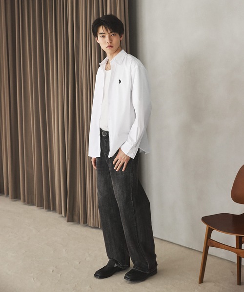 U.S. POLO ASSN.（ユーエスポロアッスン）の「U.S. POLO ASSN. ワンポイント刺繍ブロードレギュラーカラーシャツ（シャツ/ブラウス・メンズ・ホワイト/チャコール/ブルー・S/M/L）」の12枚目の写真