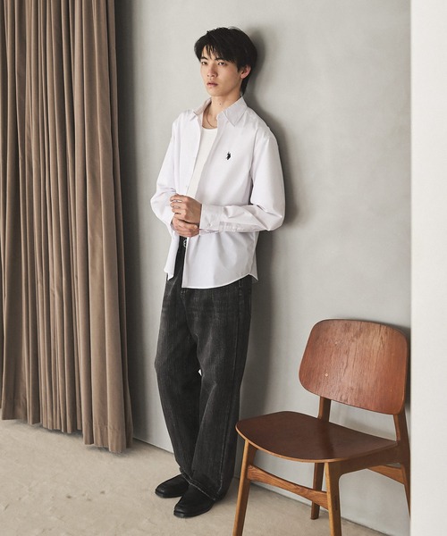 U.S. POLO ASSN.（ユーエスポロアッスン）の「U.S. POLO ASSN. ワンポイント刺繍ブロードレギュラーカラーシャツ（シャツ/ブラウス・メンズ・ホワイト/チャコール/ブルー・S/M/L）」の13枚目の写真