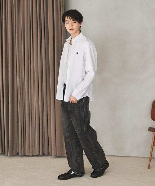 U.S. POLO ASSN.（ユーエスポロアッスン）の「U.S. POLO ASSN. ワンポイント刺繍ブロードレギュラーカラーシャツ（シャツ/ブラウス・メンズ・ホワイト/チャコール/ブルー・S/M/L）」の14枚目の写真