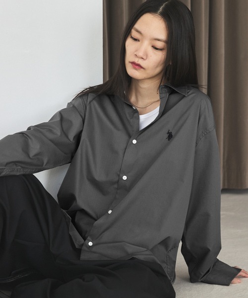 U.S. POLO ASSN.（ユーエスポロアッスン）の「U.S. POLO ASSN. ワンポイント刺繍ブロードレギュラーカラーシャツ（シャツ/ブラウス・メンズ・ホワイト/チャコール/ブルー・S/M/L）」の16枚目の写真