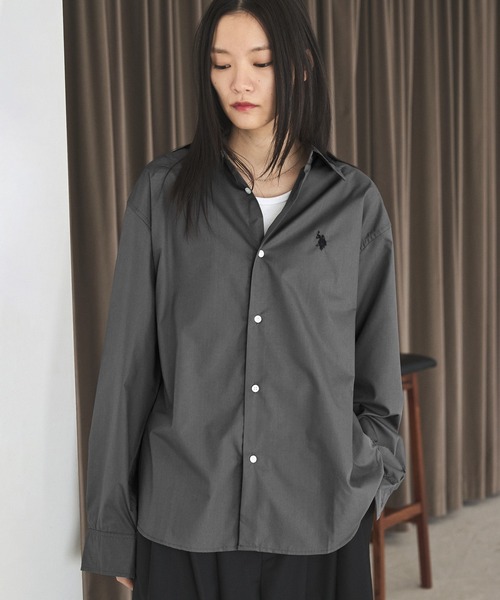 U.S. POLO ASSN.（ユーエスポロアッスン）の「U.S. POLO ASSN. ワンポイント刺繍ブロードレギュラーカラーシャツ（シャツ/ブラウス・メンズ・ホワイト/チャコール/ブルー・S/M/L）」の18枚目の写真