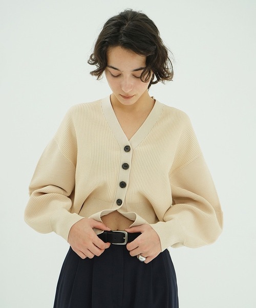 CURVED SLEEVE KNIT CARDIGAN（カーディガン/ボレロ）｜CLANE（クラネ